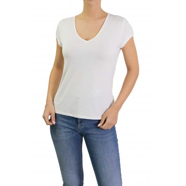 Maglia scollo a V tinta unita 